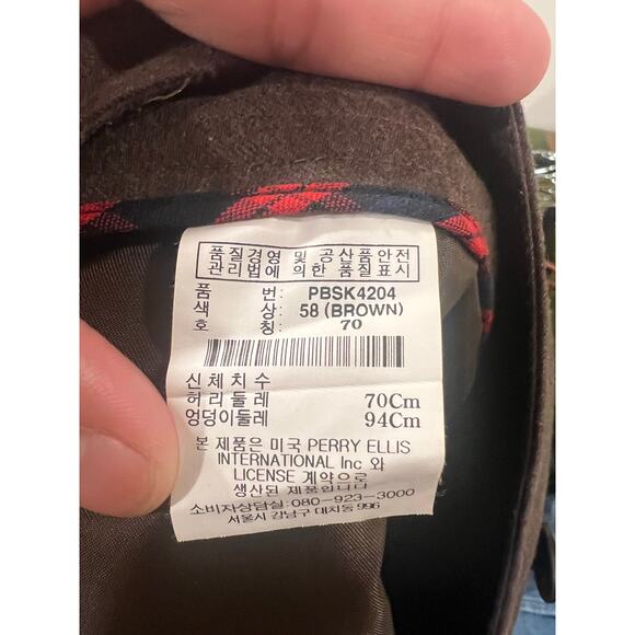 Women’s Perry Ellis Preppy A Line Wool Mini Skirt Brown Medium Business Casual - Picture 5 of 6